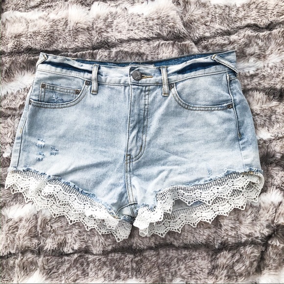 Free People Pants - Free People Lace Denim Shorts